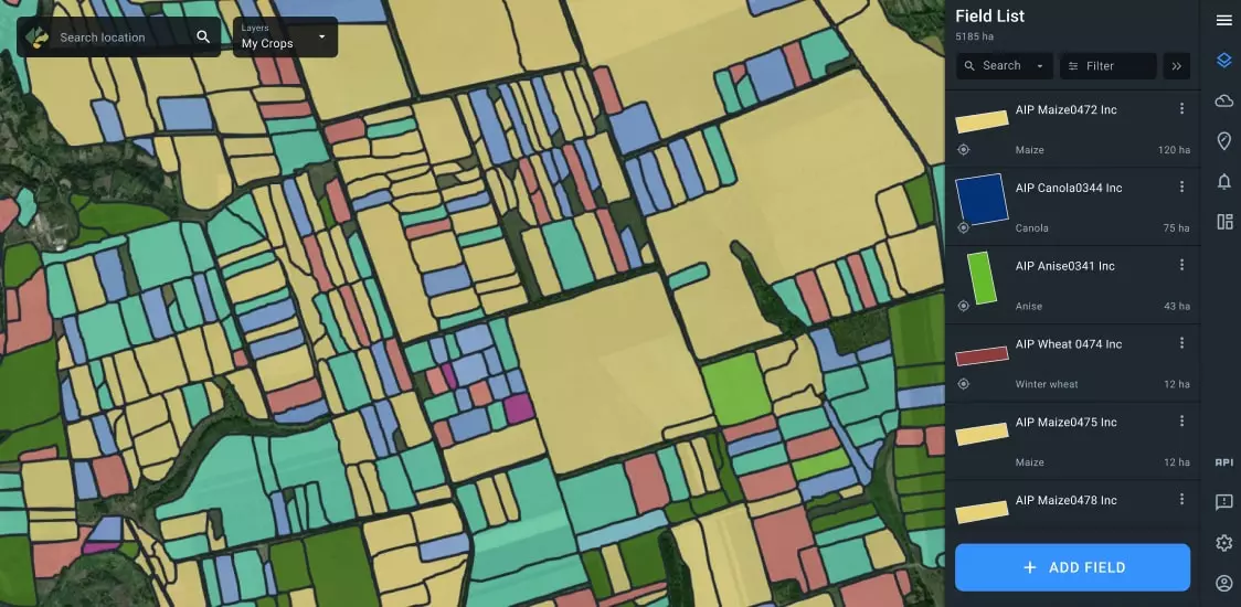 участок с озимой пшеницей, застрахованный банком