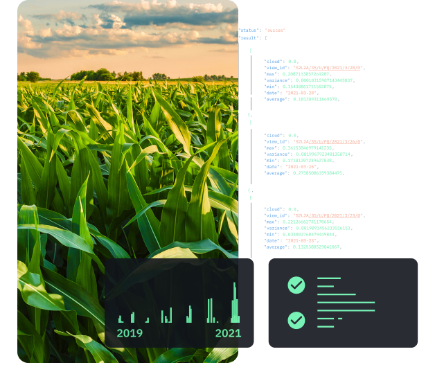 datos agrícolas proporcionados por la API