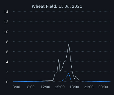 wheat field hail event occurrence