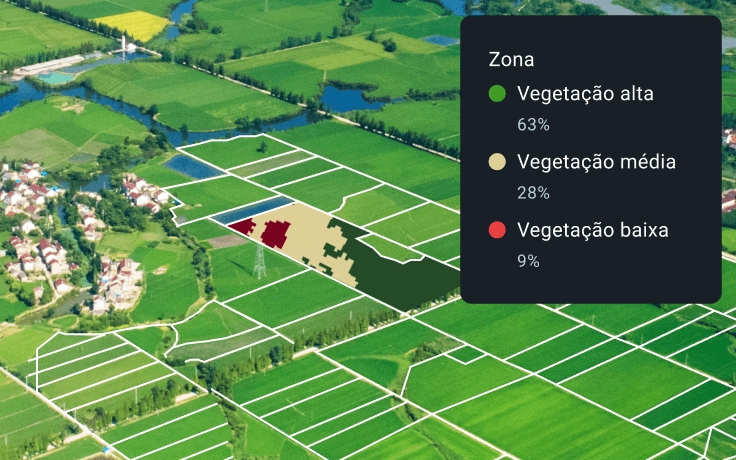 deteção de nível de vegetação em um campo