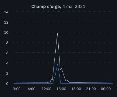 grêle dans un champ d'orge