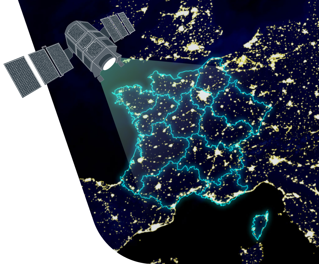 Carte satellite de France