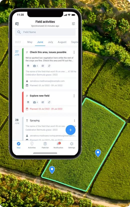 scouting feature on a mobile device