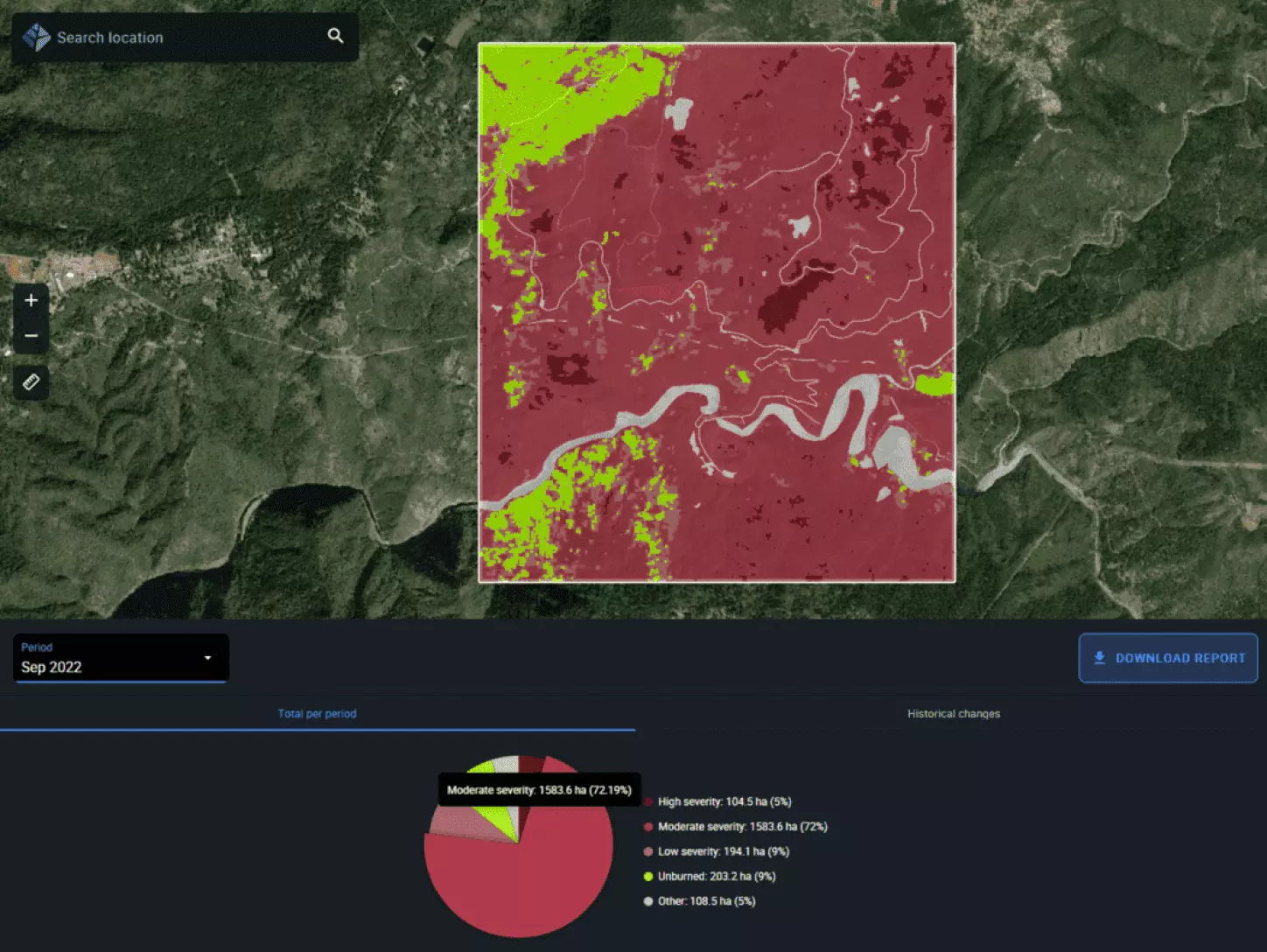 Burned zone