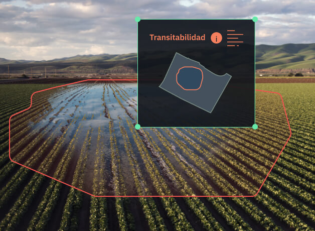 campo cultivado parcialmente inundado