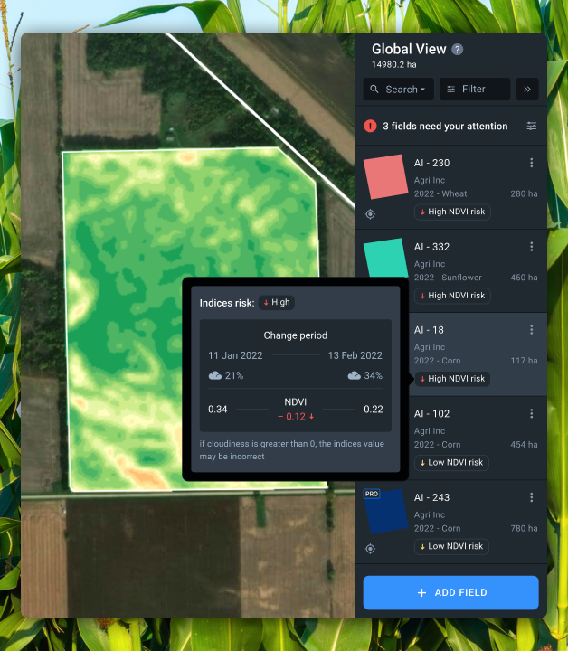 index change and disease risk alerts