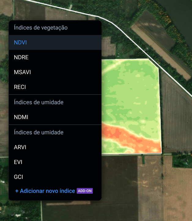 monitoramento agrícola com índices de satélite