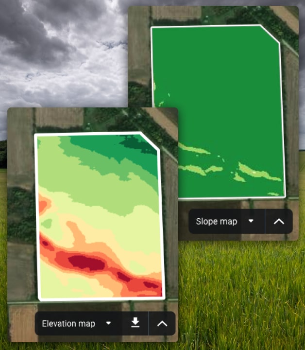 slope and elevation field maps
