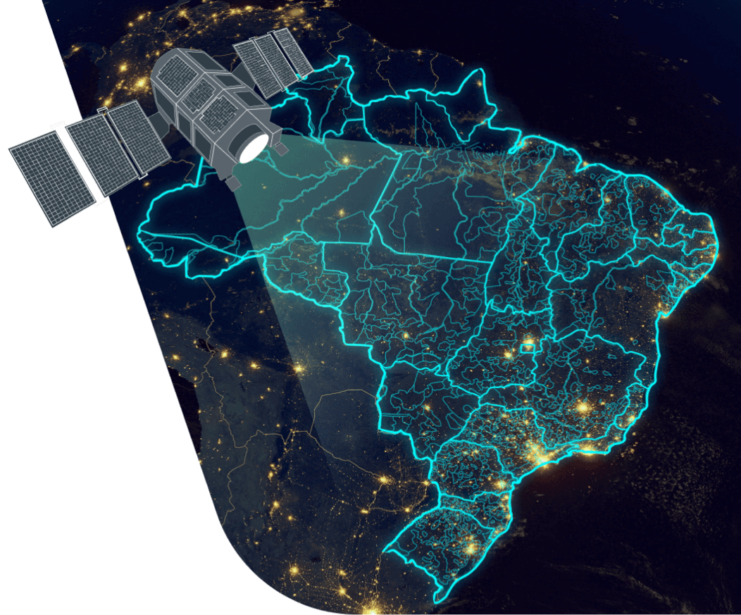 Mapa do Brasil via satélite