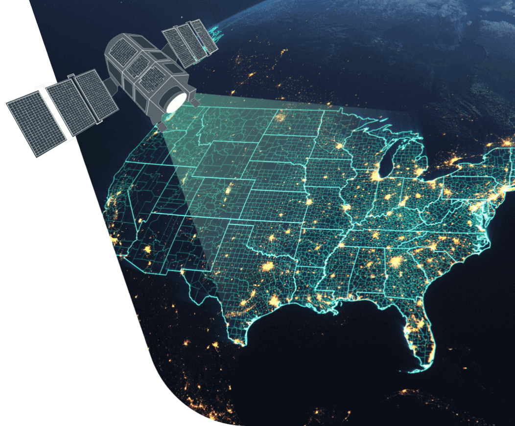 US map from satellite