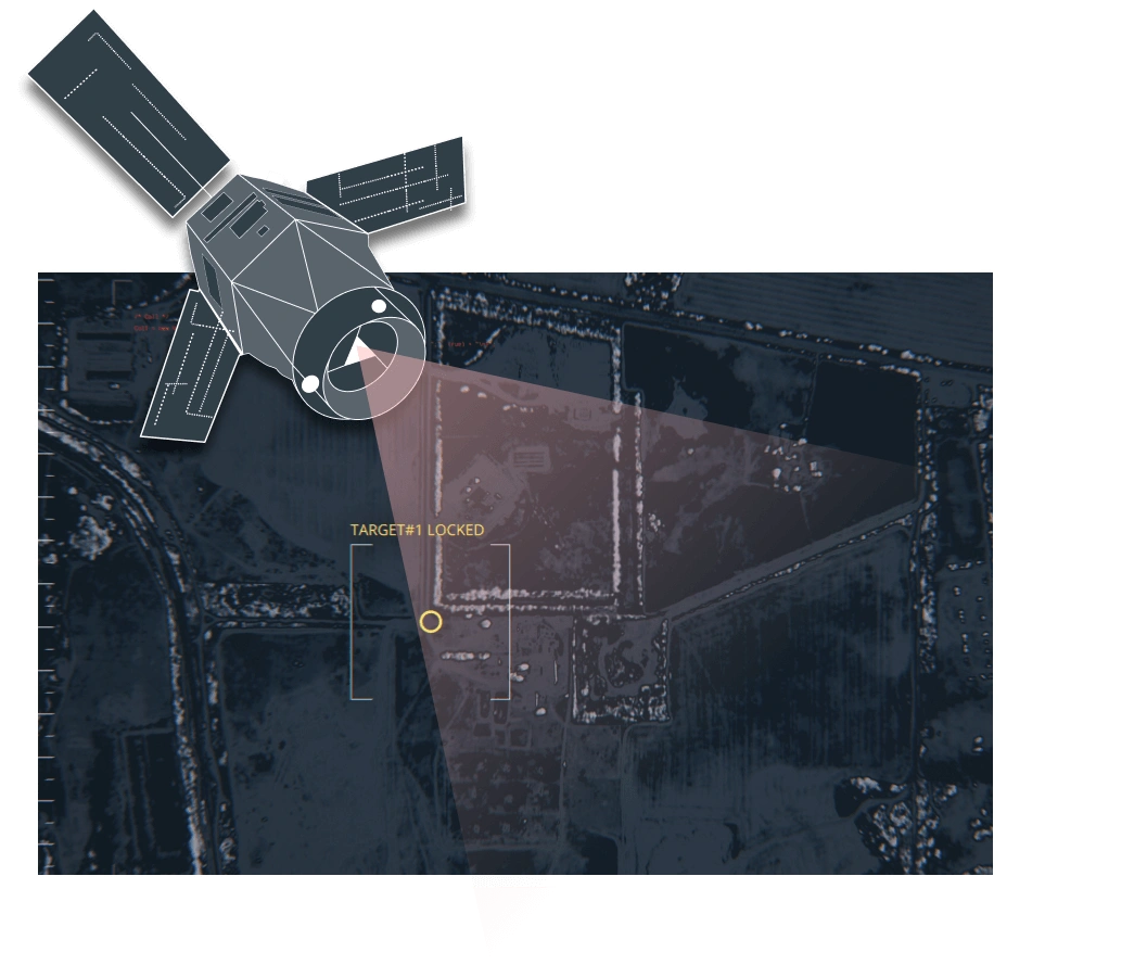 imagens de satélite de equipamentos de forças terrestres e comboio
