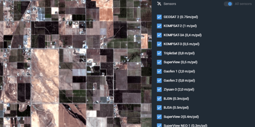 high-resolution MSI satellites in EOSDA LandViewer