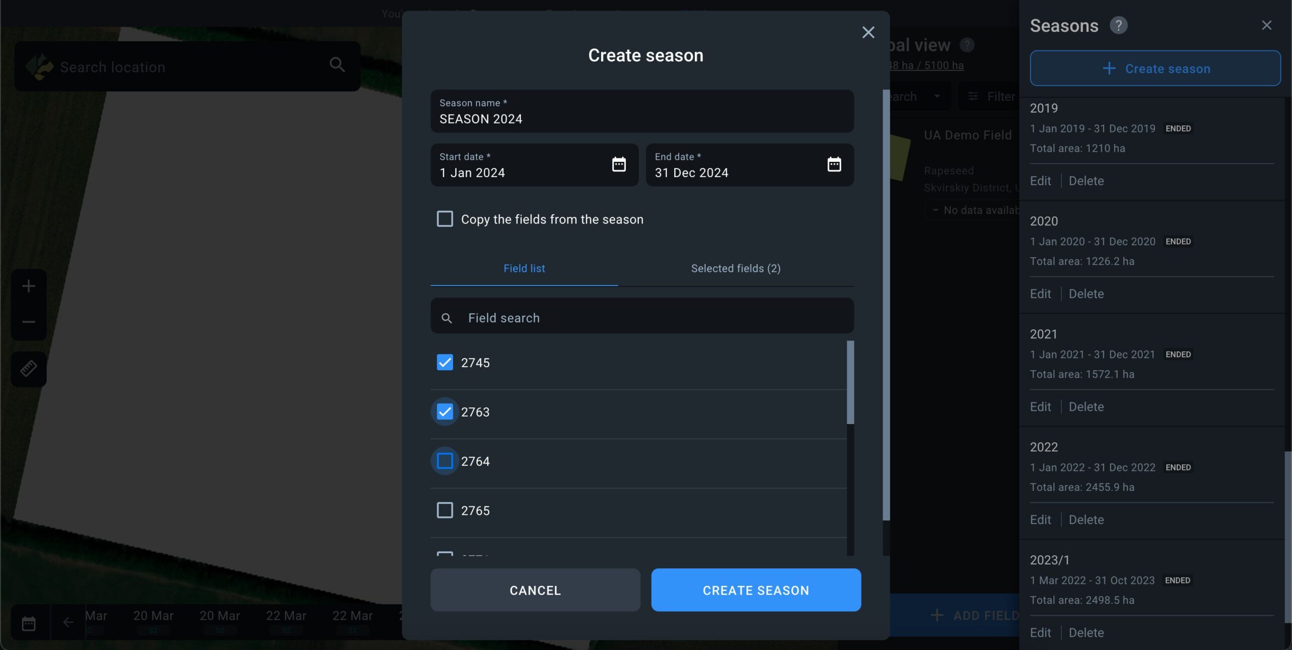 Seasonality: Userguide On EOSDA Crop Monitoring