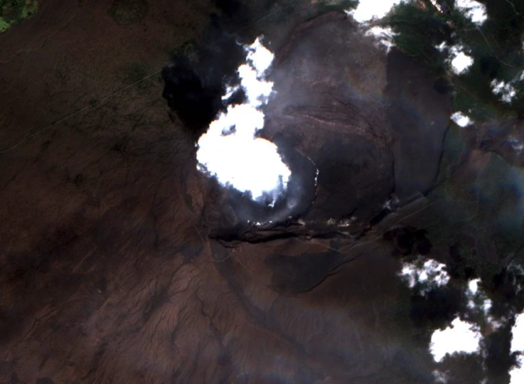 image satellite du volcan Kilauea
