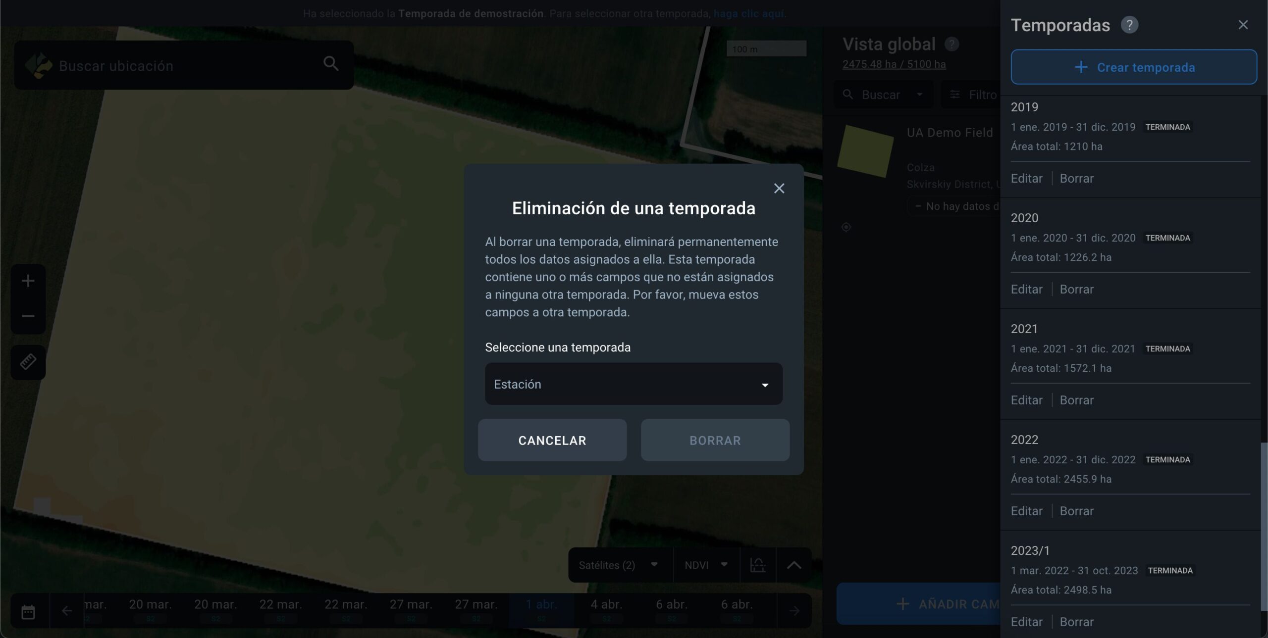 por qué elegir una temporada al borrar otra