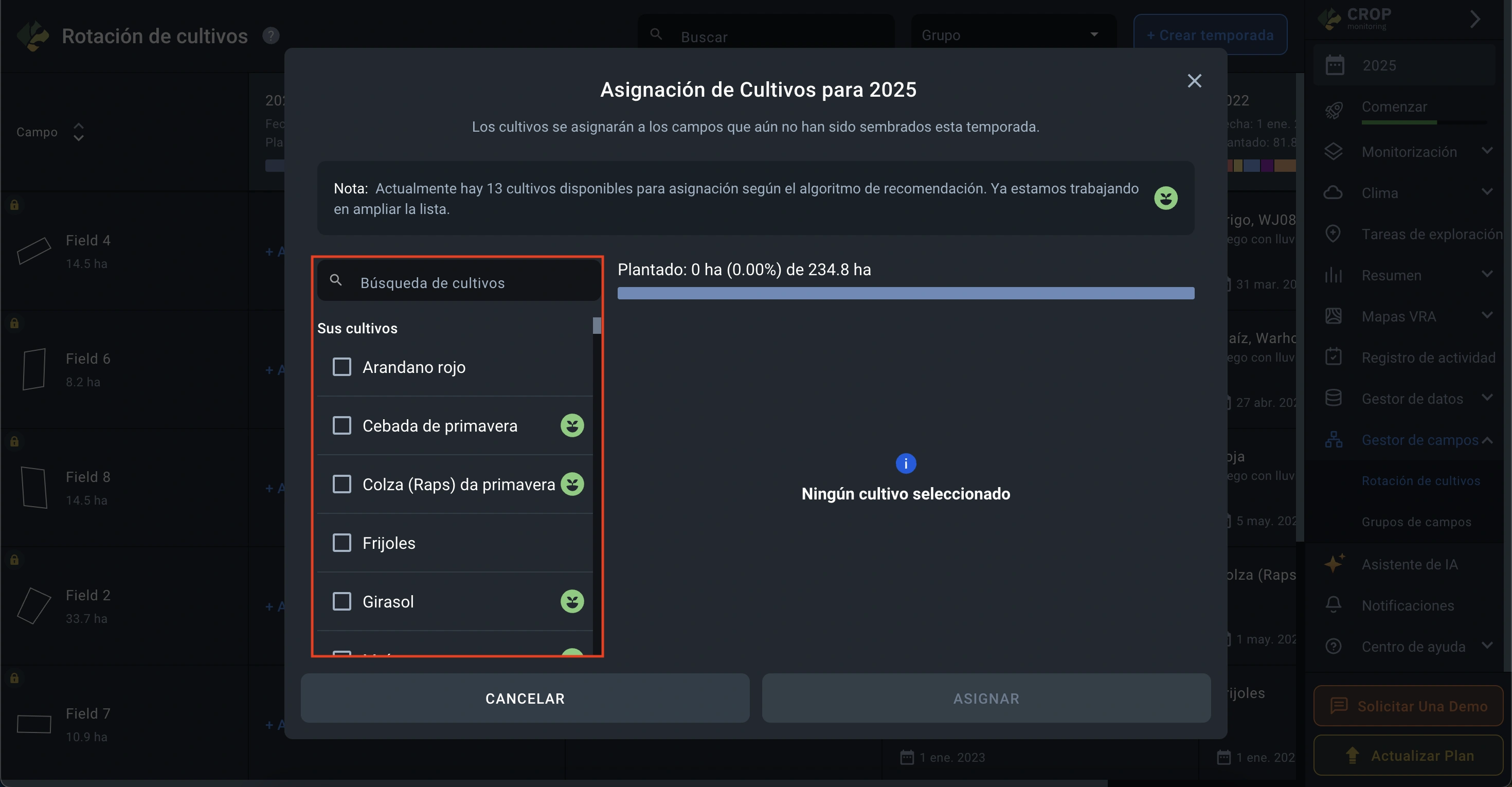 cómo elegir cultivos
