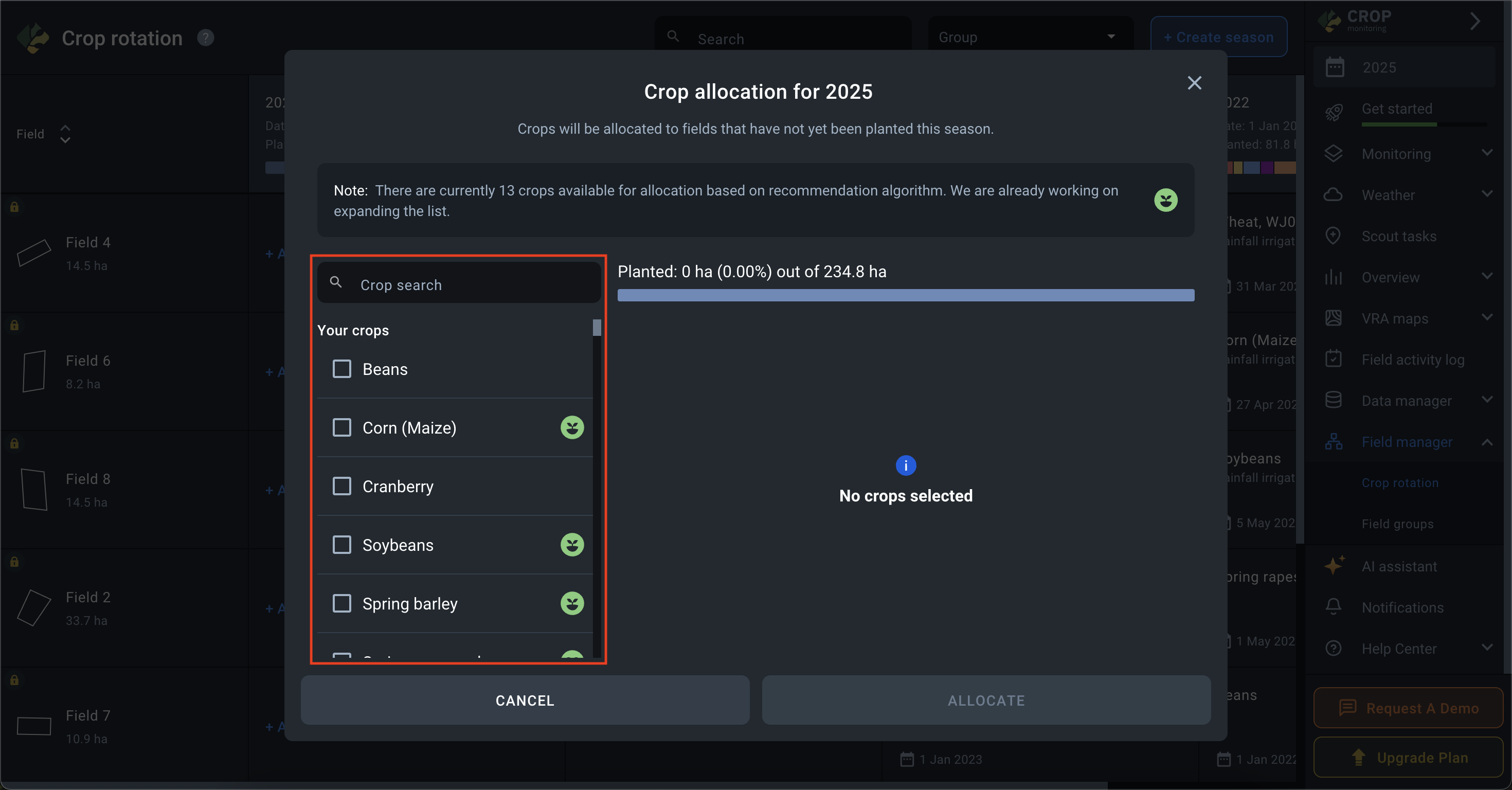 how to choose crops