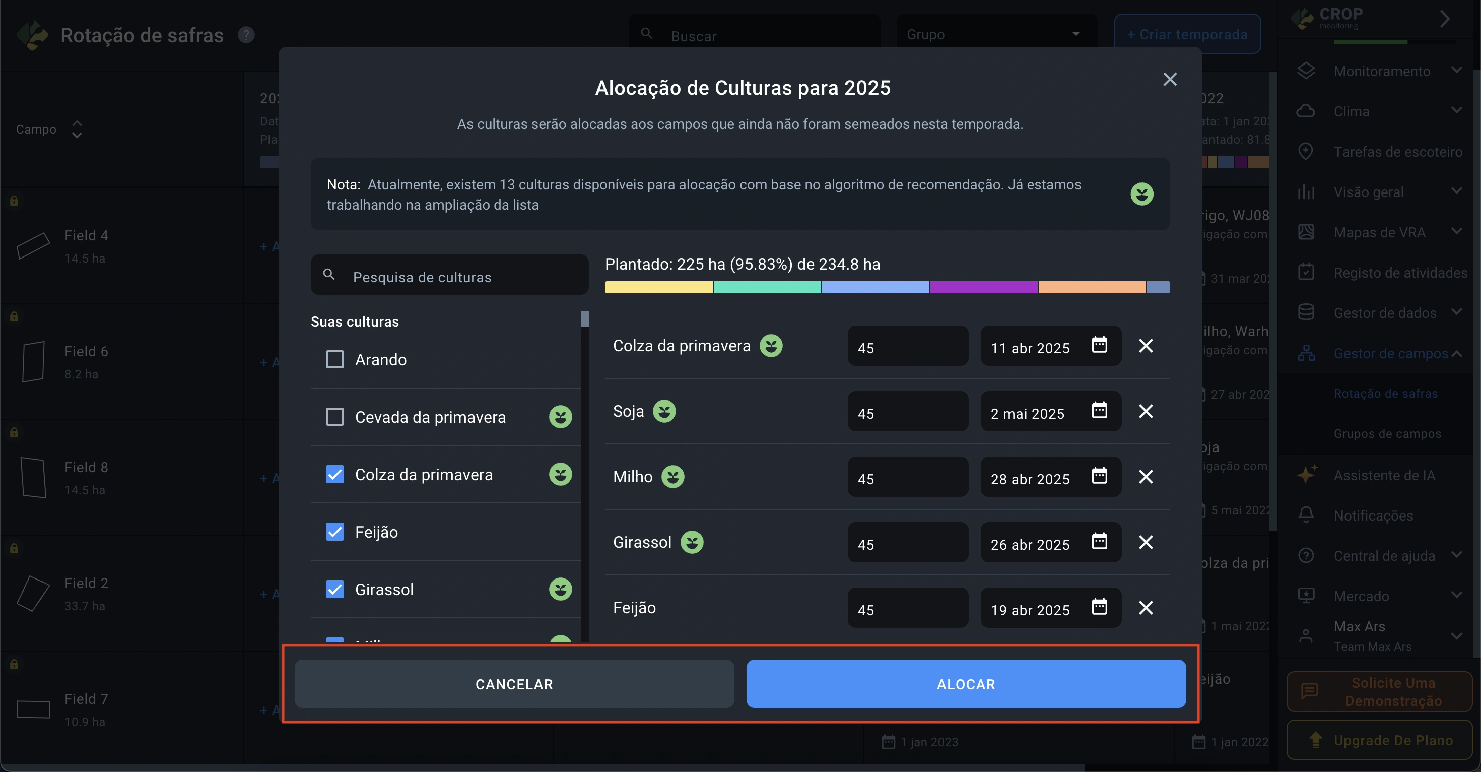 como iniciar a alocação de culturas