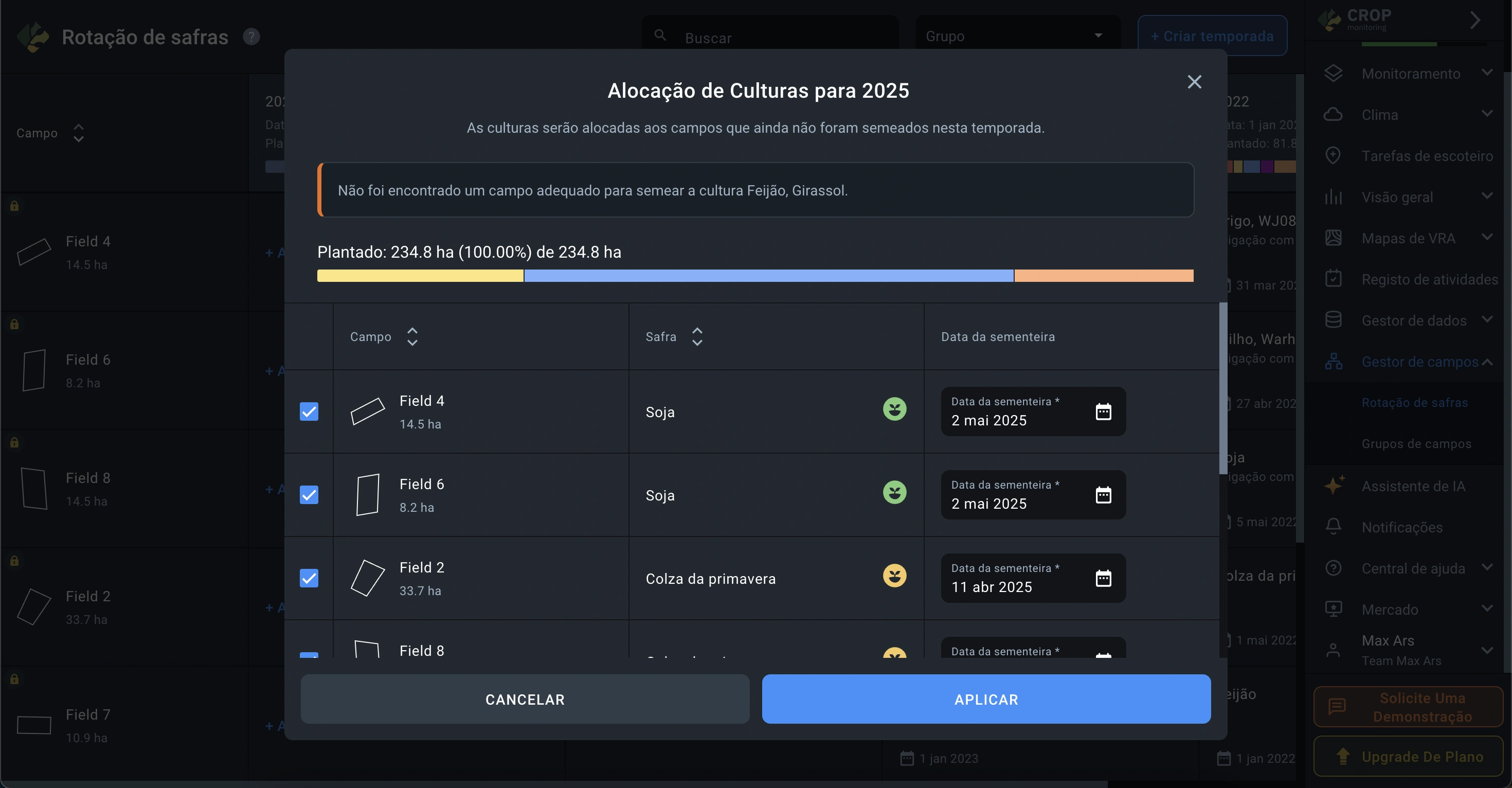 como os resultados são exibidos