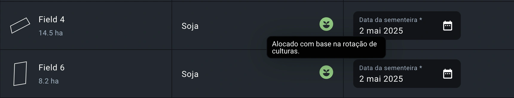 como o indicador verde é exibido