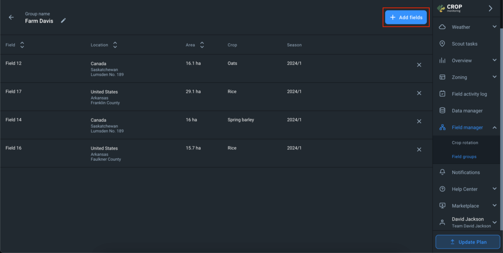 Field Manager: Userguide On EOSDA Crop Monitoring