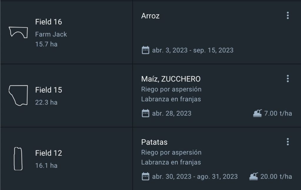 aspecto del campo con siembra