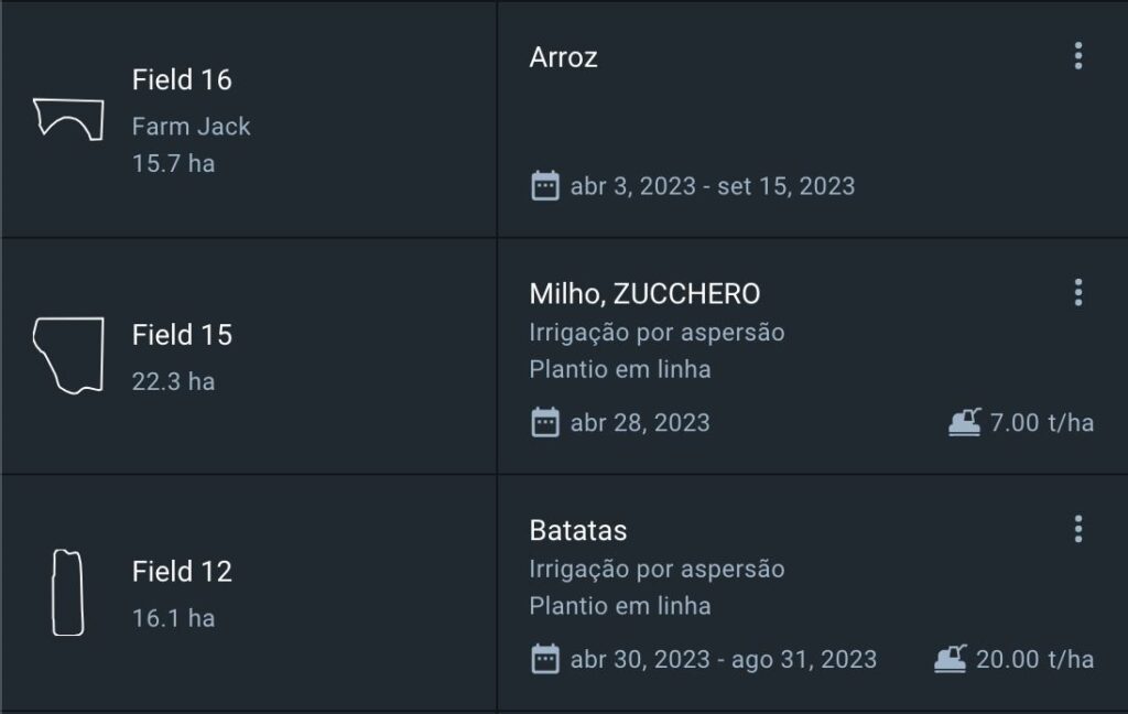 como é o campo com uma semeadura