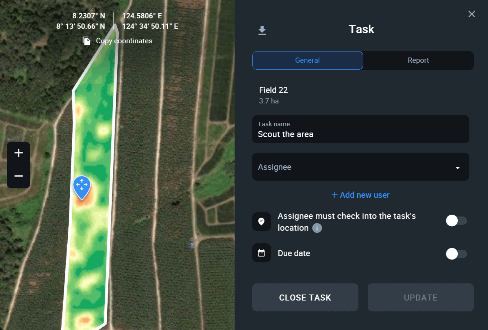 scout tasking in EOSDA Crop Monitoring
