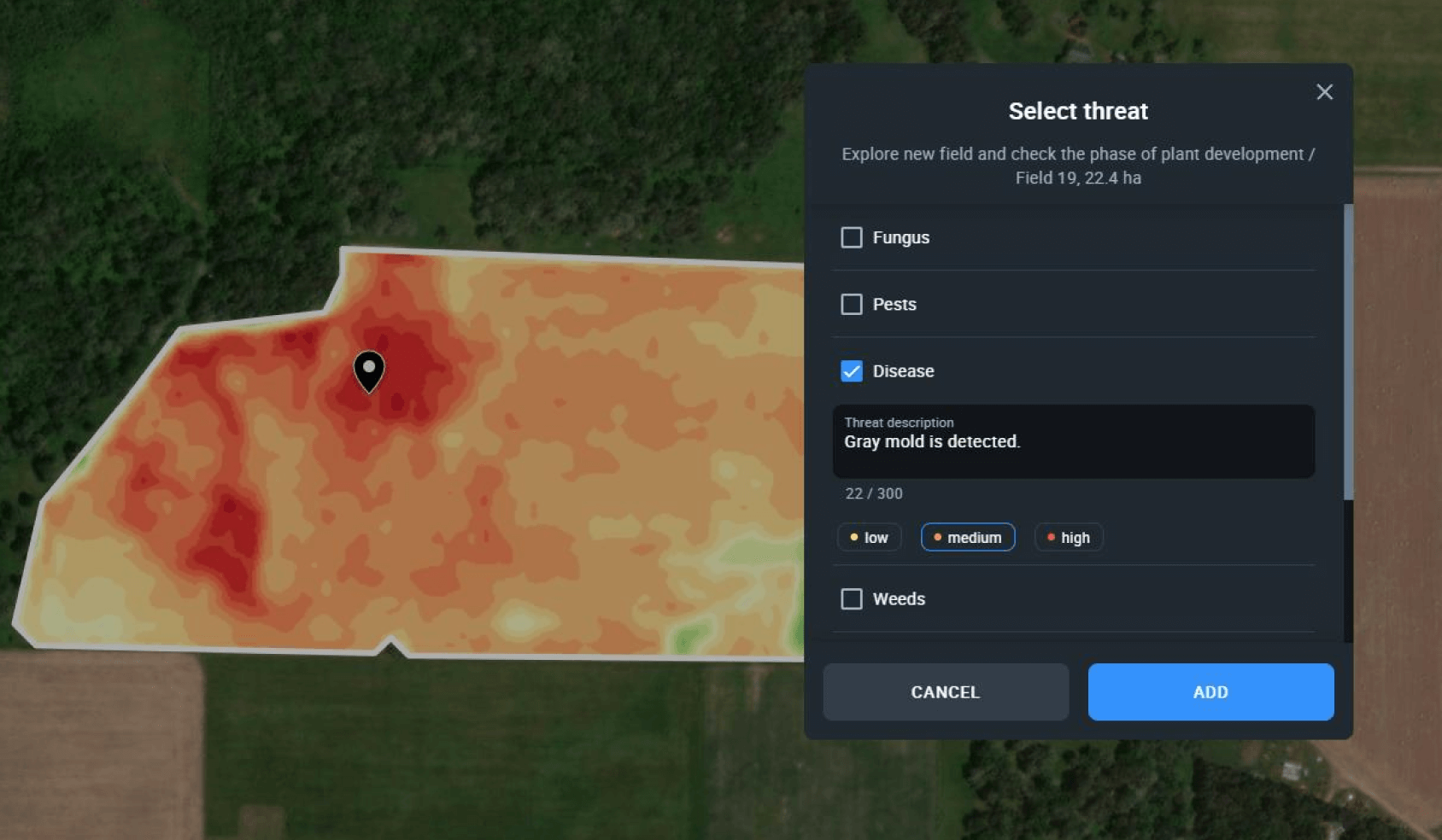 designação de monitoramento no EOSDA Crop Monitoring