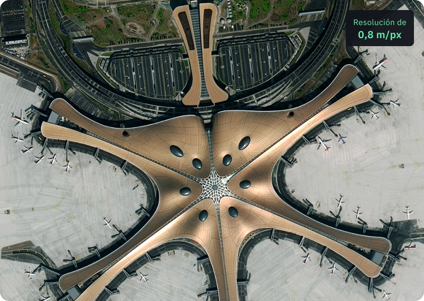 imagen satelital de Gaofen 2 de un aeropuerto