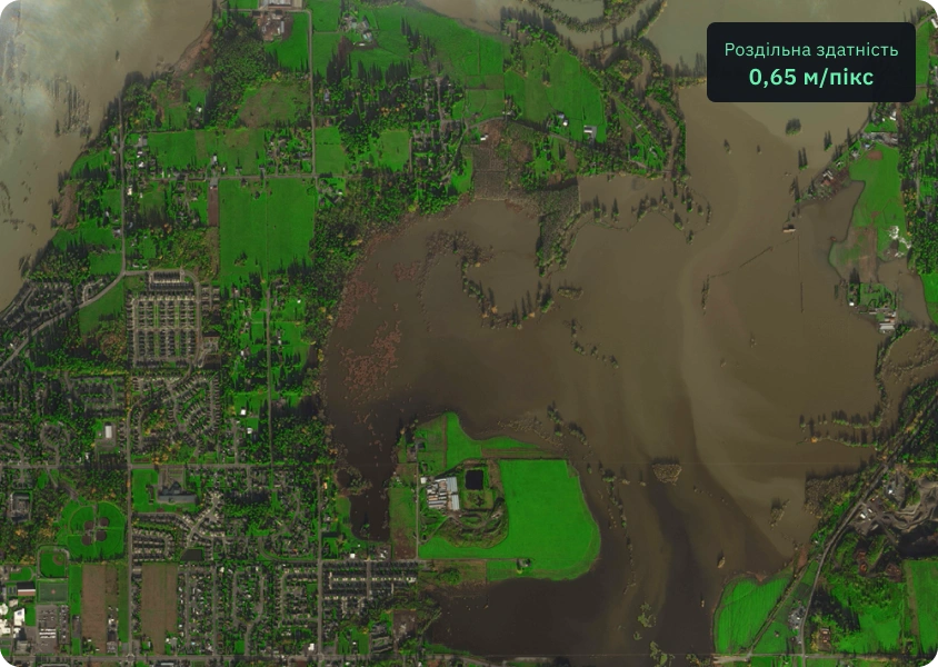 супутникові знімки високої роздільної здатності Gaofen 7 затоплених ділянок