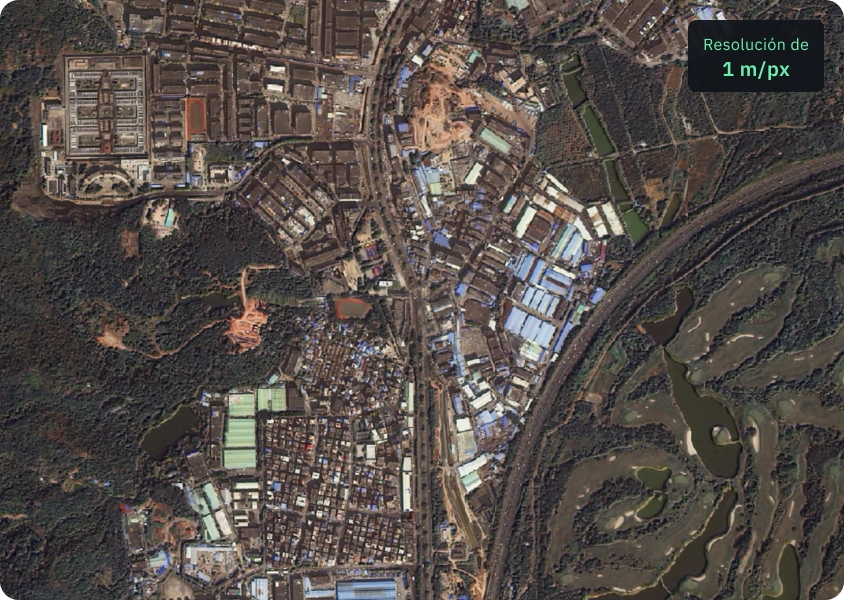 imagen satelital de alta calidad de KOMPSAT-2 de una propiedad privada
