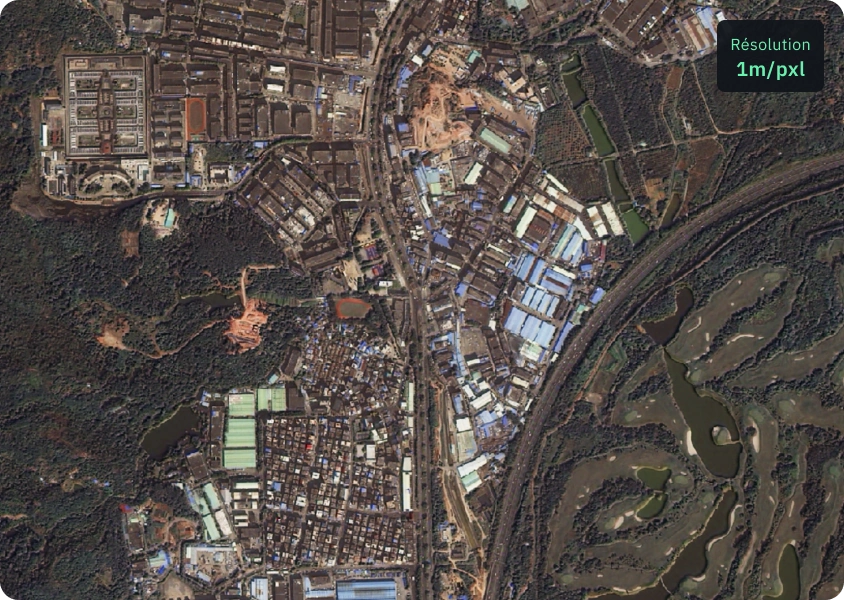 Image définition élevée de KOMPSAT-2 d'une propriété privée