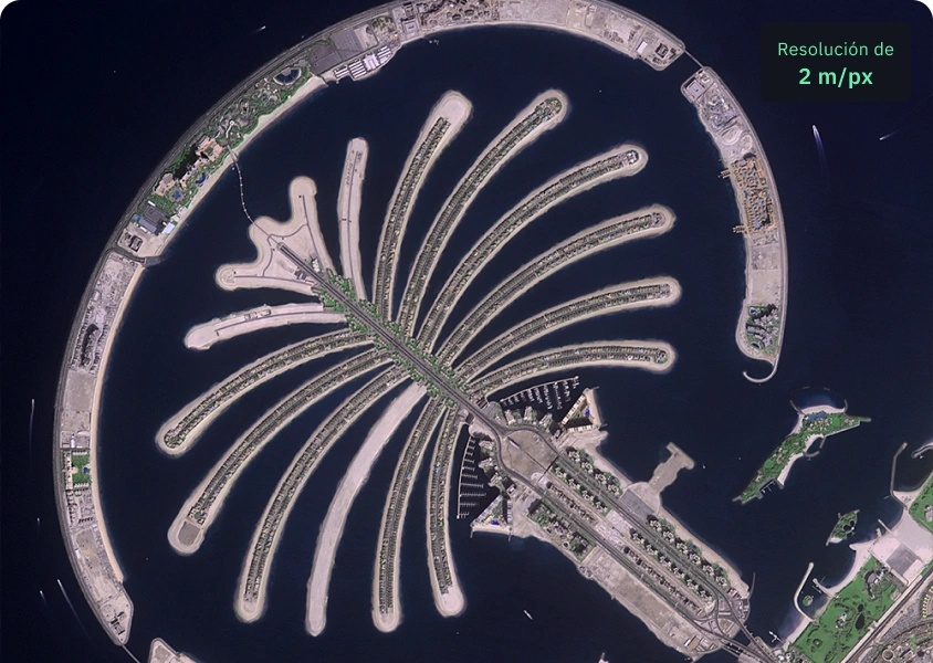 imagen satelital de Ziyuan-3 de la palmera Jumeirah