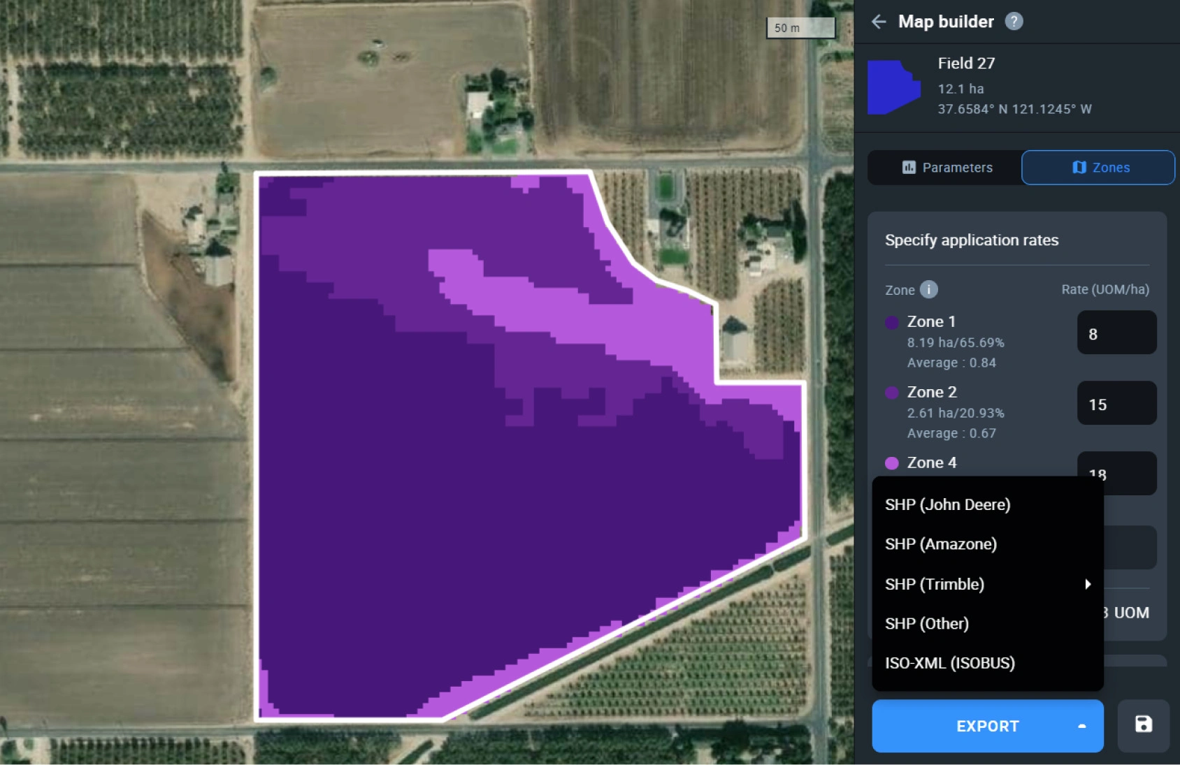 розробка карт для диференційного внесення мінеральних добрив - фосфору та калію