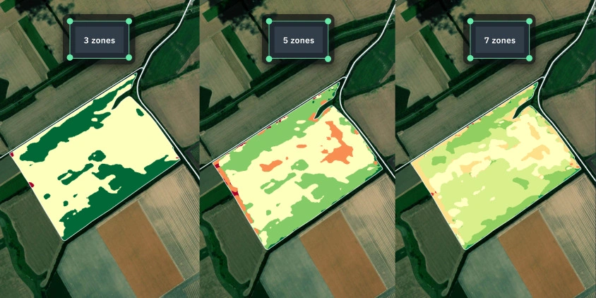 рівні деталізації карт EOSDA для фосфору та калію