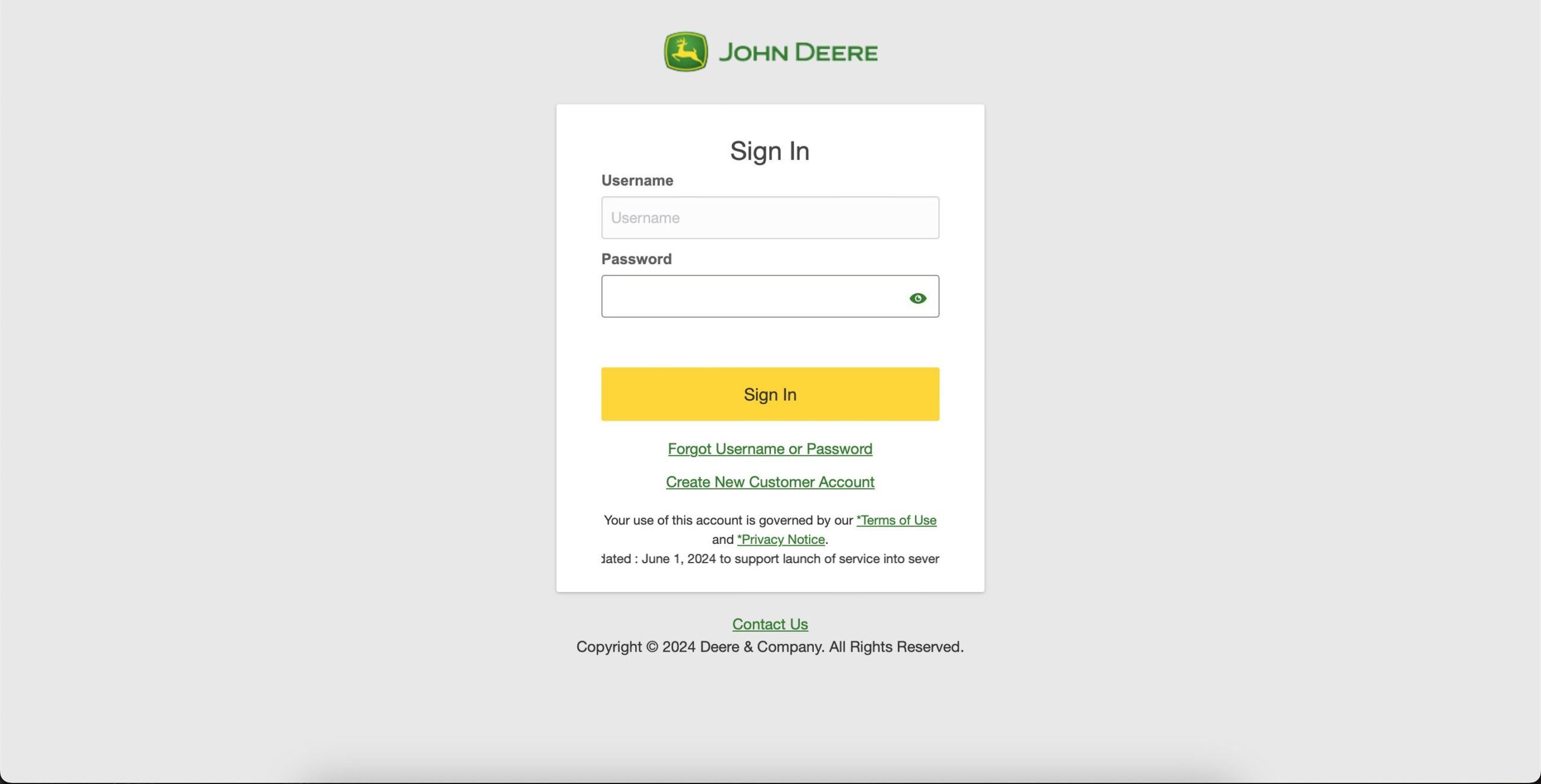 how to log in to your John Deere account