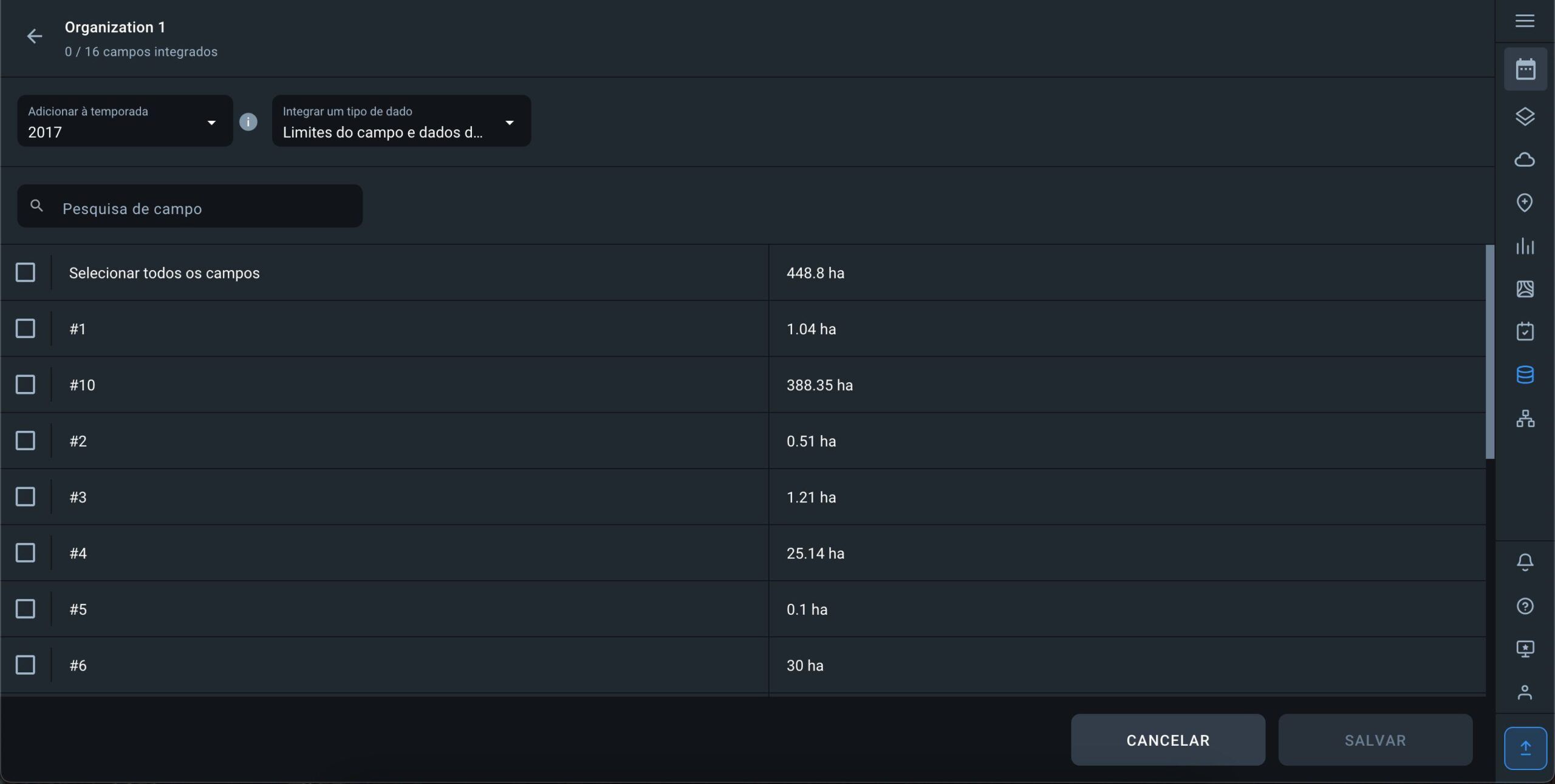 como configurar a integração de dados de uma organização