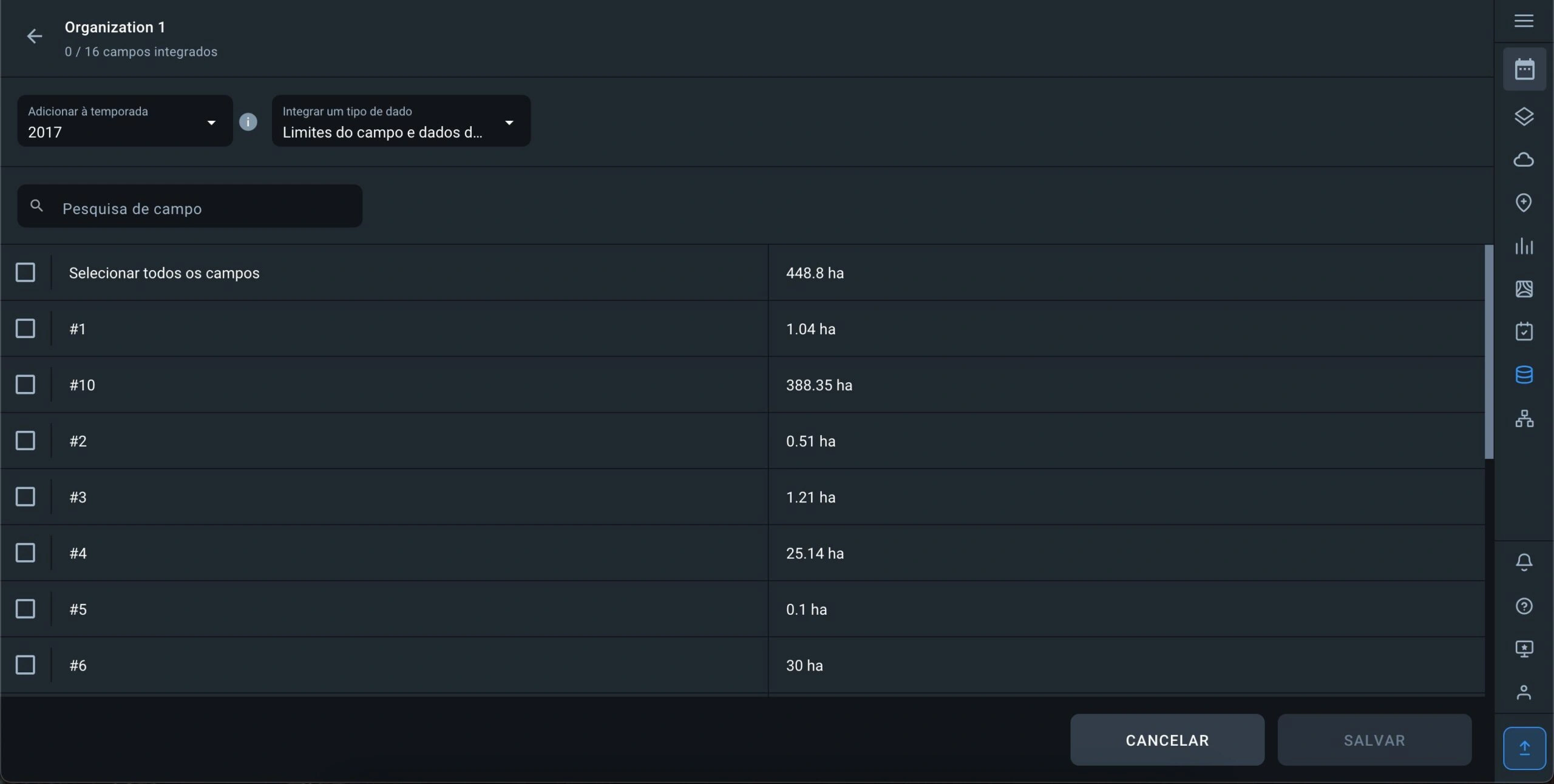 como configurar a integração de dados de uma organização