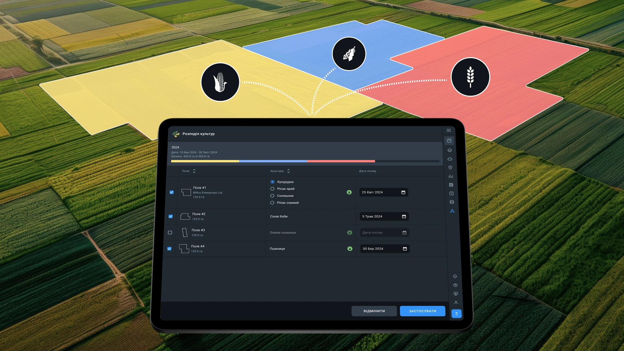 Покращене планування із розподілом культур