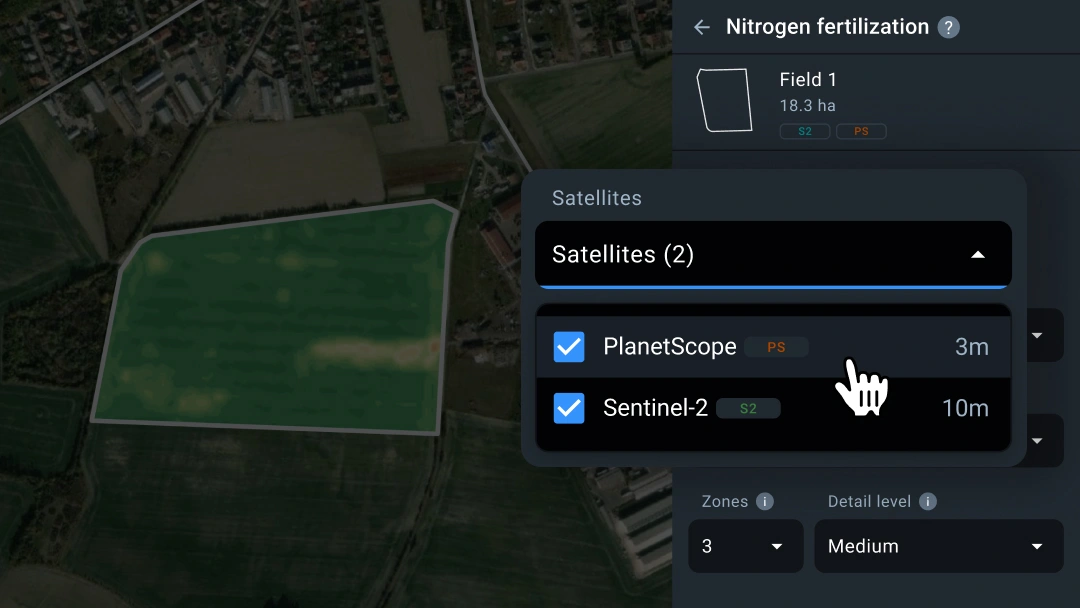 New satellite feature in Nitrogen VRA maps