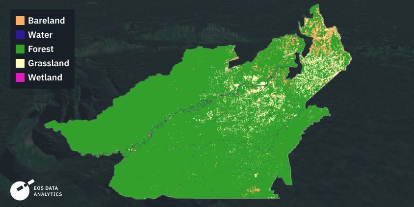 the land cover classification of the AOI for 2023