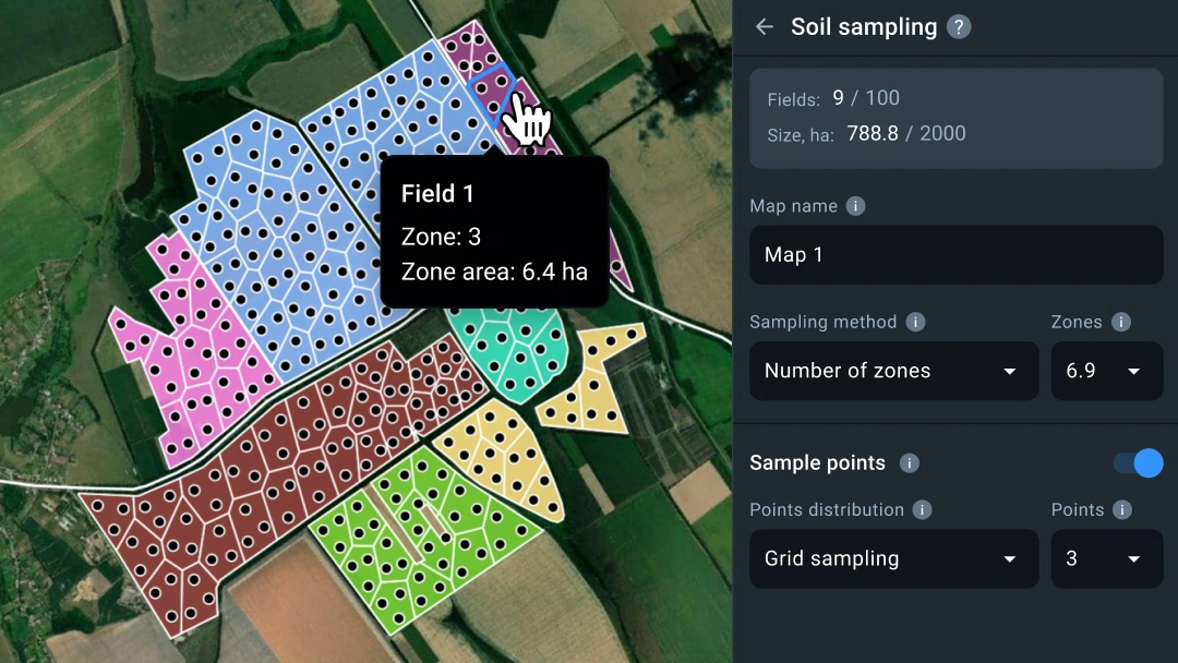New solutions in Soil Sampling Maps: Analyze the soil parameters of your fields with greater efficiency.