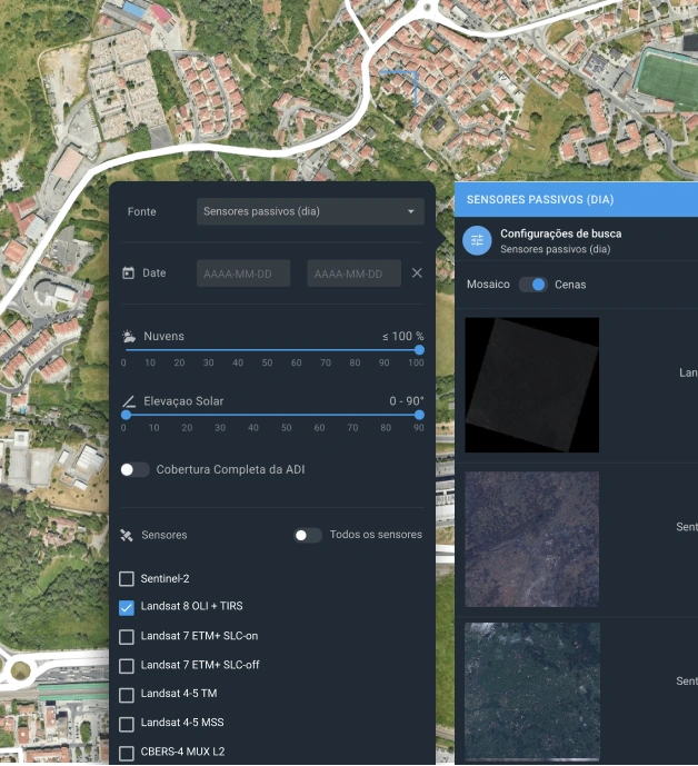 filtrando os dados disponíveis do Landsat