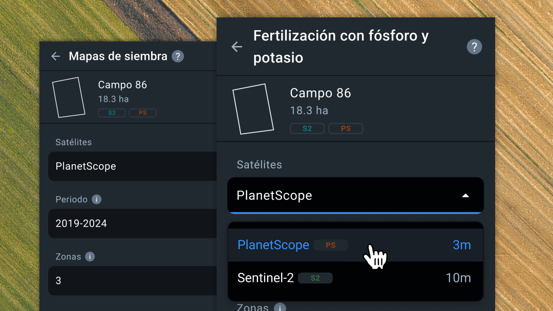 Nueva función satelital en mapas diferenciales de siembra y aplicación de P&K