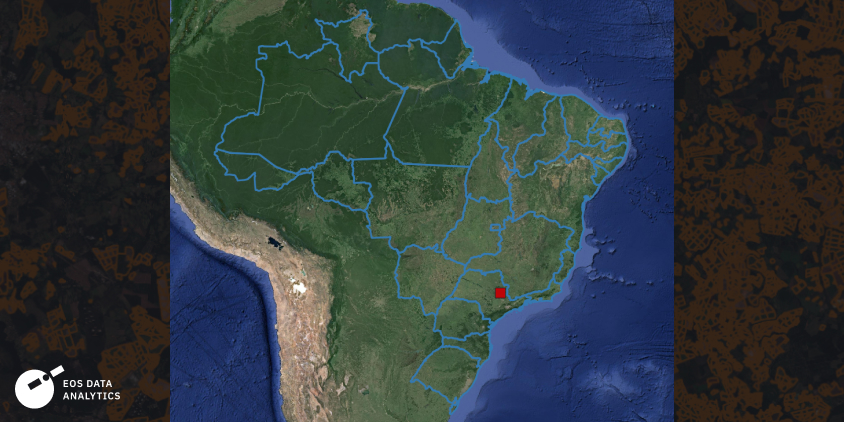 selected area of interest in São Paulo state, Brazil (represented as a red square)