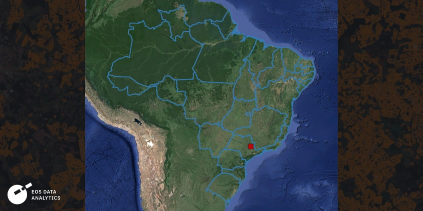 selected area of interest in São Paulo state, Brazil (represented as a red square)