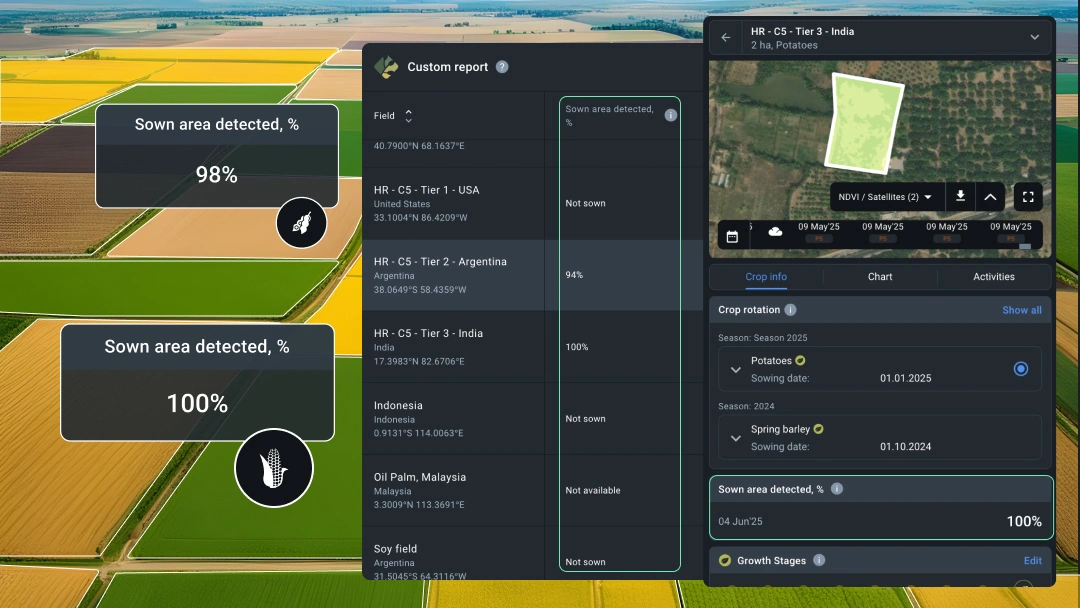 Detection of sown area