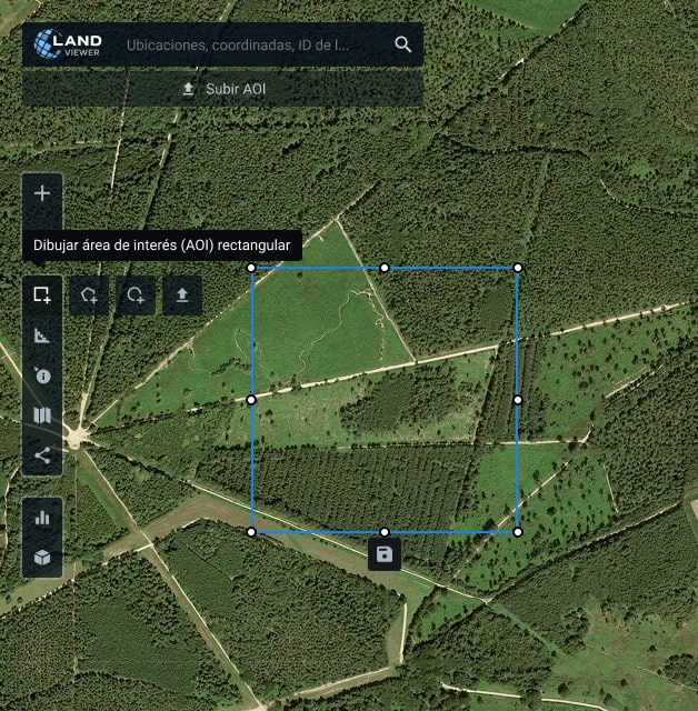 definiendo el AOI para el posterior monitoreo forestal