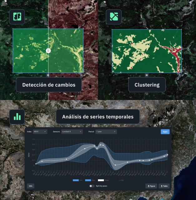función Análisis de series temporales en software forestal